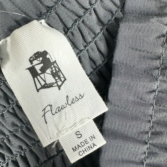 FLAWLESS Grey Rouched Grey Sleeveless Tank Maxi Dress Small off the shoulder - Picture 5 of 6